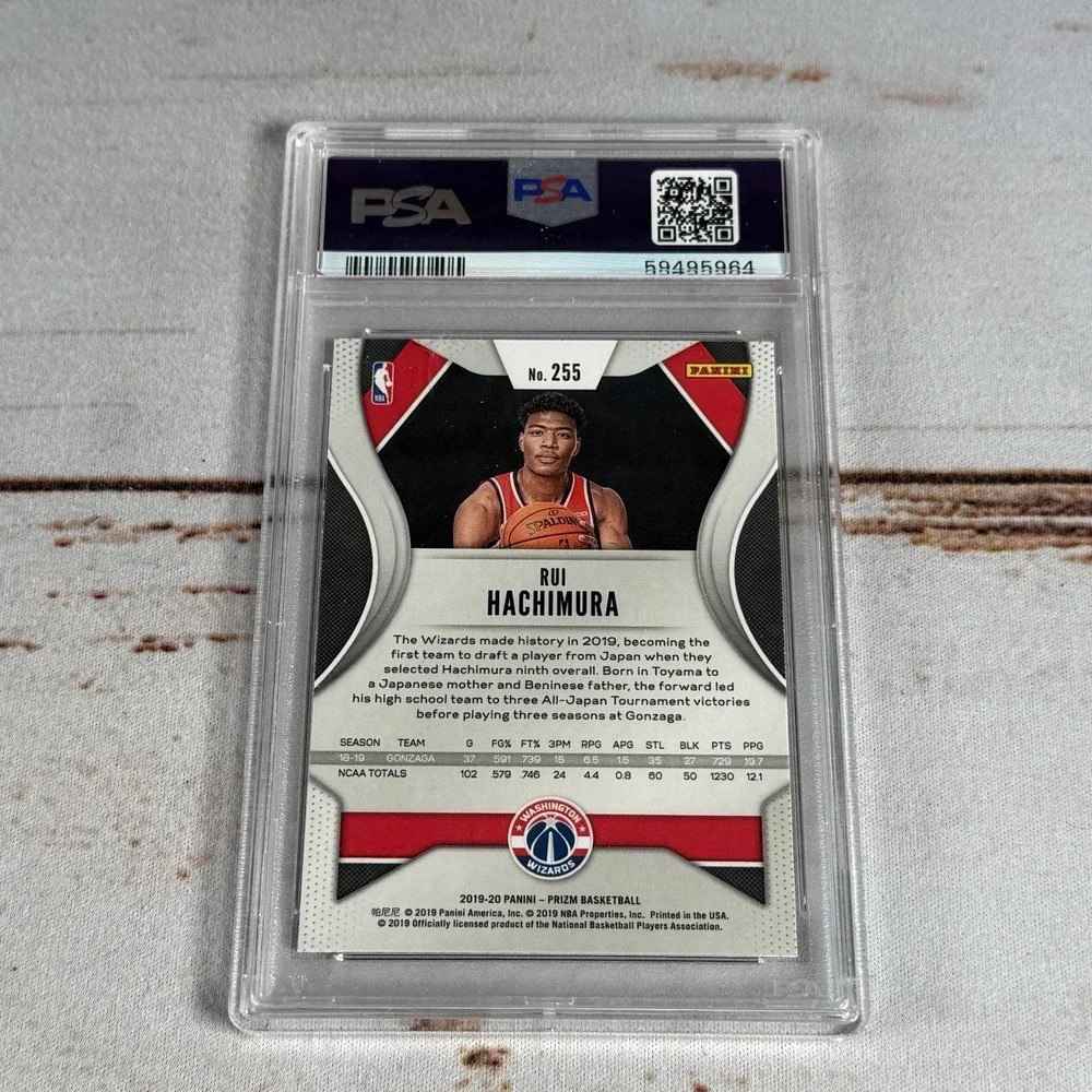 2019 PANINI PRIZM #255 RUI HACHIMURA RC ROOKIE PSA 10 New Other